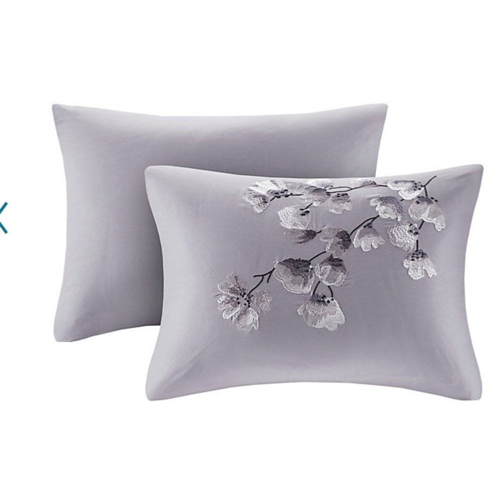 NWT N Natori King/California King Duvet Cover Set Indigo Sakura Blossom - Picture 7 of 13